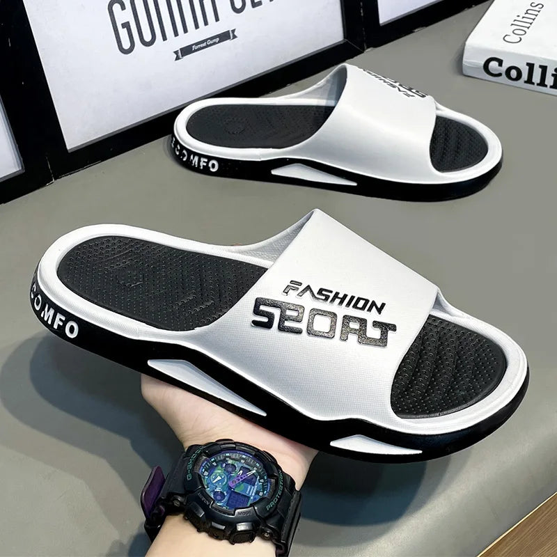Fashion&Sports Herren Sommerslipper Rutschfeste PVC-Robuste Hausschuhe Outdoor-Strand-Flip-Flops für Herren Bequeme Hausschuhe
