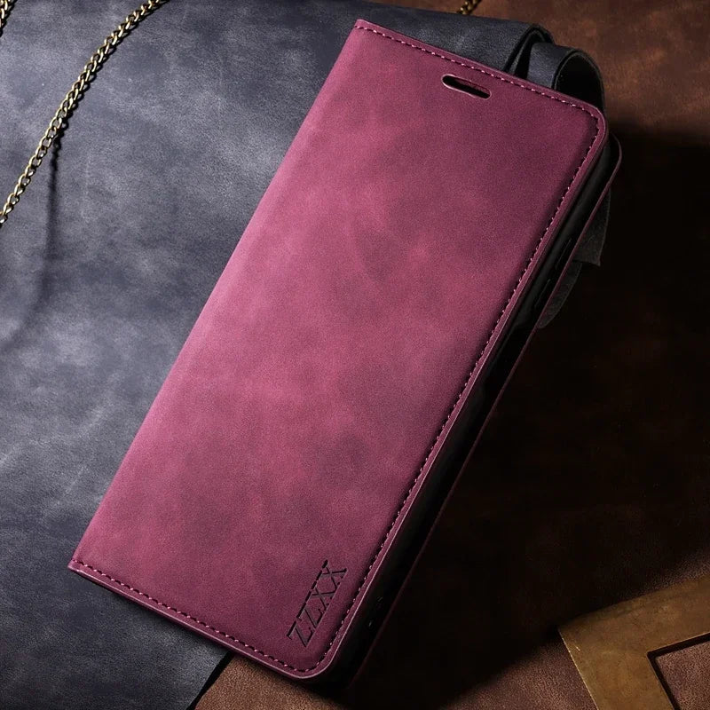 Wallet Skin Friendly Flip Leder Hülle für Samsung Galaxy S26 Ultra S25 Edge S24 Plus S23 FE A15 A16 A17 A26 A35 A36 A54 A55 A56