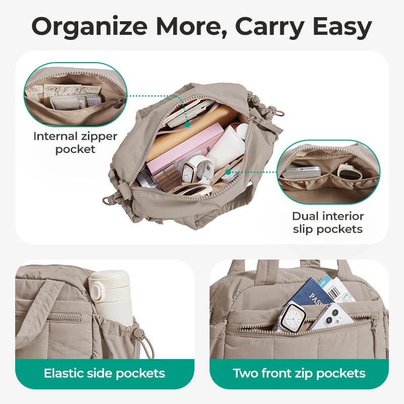 Sac à bandoulière BAGSMART pour femmes, grande capacité, sac bandoulière, pochette quotidienne décontractée pour étudiantes et navetteuses, sac à main polyvalent pour les loisirs