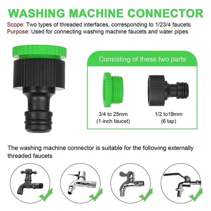 Tuyau d'arrosage extensible magique 25-200 pieds, conception légère, matériaux durables, 7 fonctions de pulvérisation d'eau, outils d'arrosage pour jardin et maison