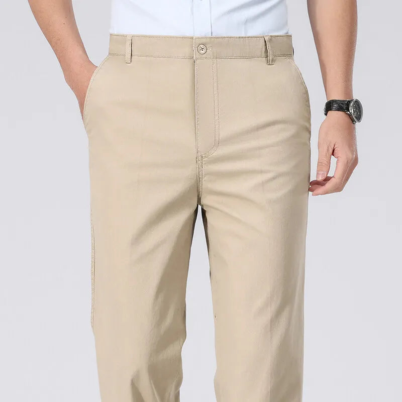 Pantalon Chino Homme Décontracté habillé, Pantalon de Travail Printemps Été Automne, Léger et Confortable avec Poches