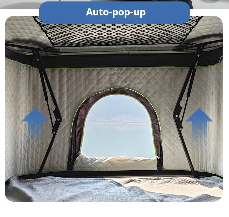 Durable Automatic Foldable Hard Top Roof Tent - For Sedan, SUV, Off-Road, Pickup & Outdoor Camping Self-Driving