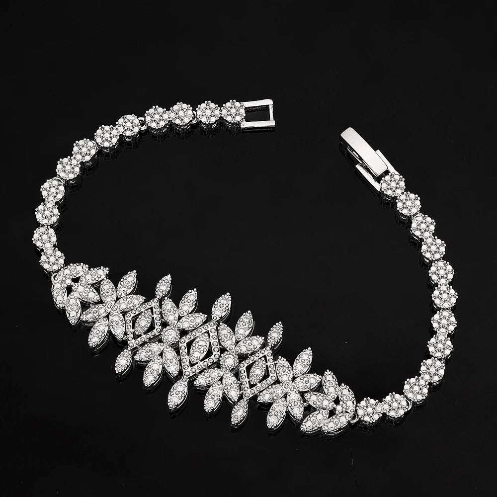 Luxuriöses Braut-4-teiliges Halsketten-Set für Damen Dubai Saudi Party Zirkonia Hochzeitsschmuck Sets Schmuckzubehör