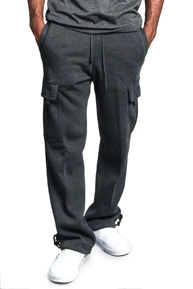Frühling und Herbst Neue Herren Sport-Freizeit-Hose Multi-Pocket Lose Unifarbene Cargo-Arbeitshose Streetwear Herrenhose