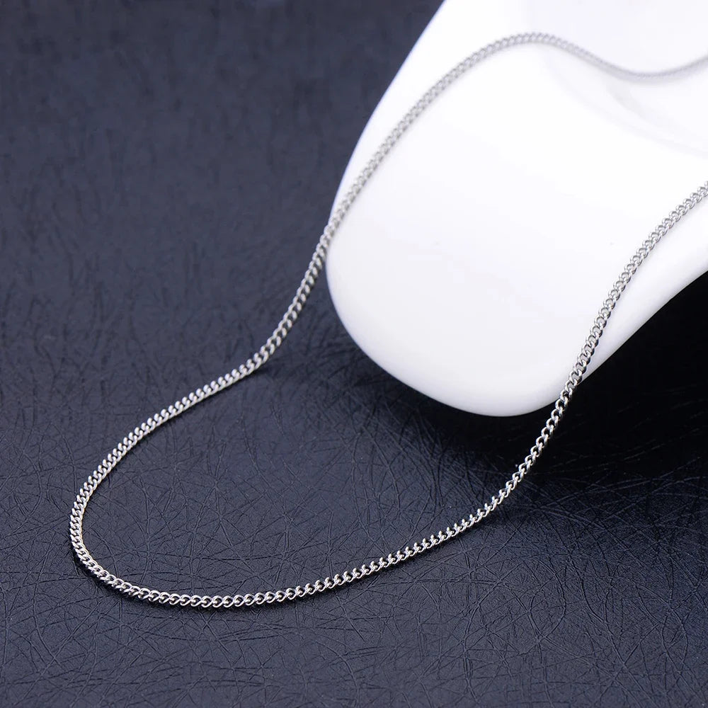 Großhandel 925er Sterlingsilber 2MM 16-30 Zoll Gliederketten-Halskette, passend für Anhänger, modisches Geschenk für Männer und Frauen, Schmuck-Accessoires
