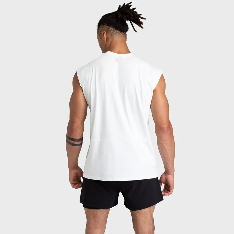 Herren ärmelloses Sportshirt, Fitnessstudio, Laufen, schnell trocknendes Weste, atmungsaktiv, locker, Training, Sommer Herrenbekleidung