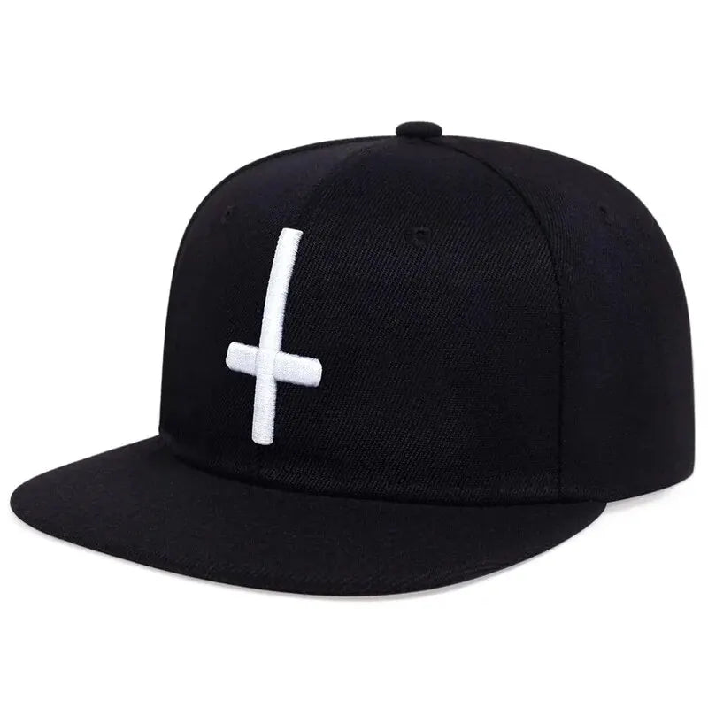 Unisex Flache Kreuz-Stickerei Hip-Hop-Hüte Frühling Herbst Outdoor Verstellbare Freizeit-Baseballkappen Sonnenhut