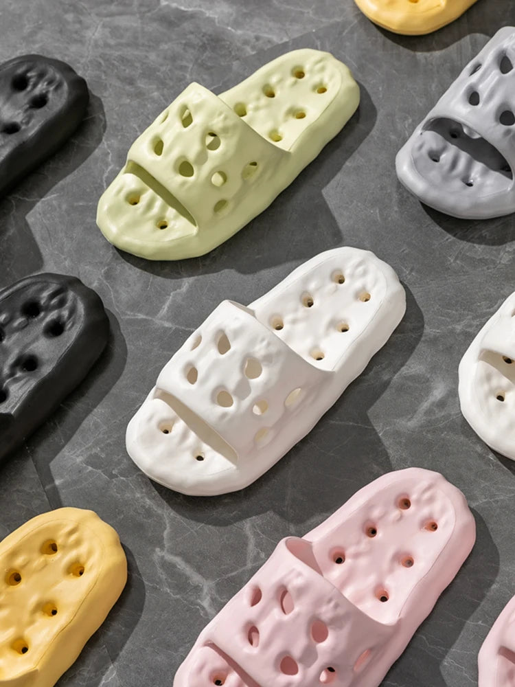 Men's Non-Slip Slide Sandals for Home, Breathable Quick-Dry House Slippers with Open Drainage for Indoor Shower Summer Wear