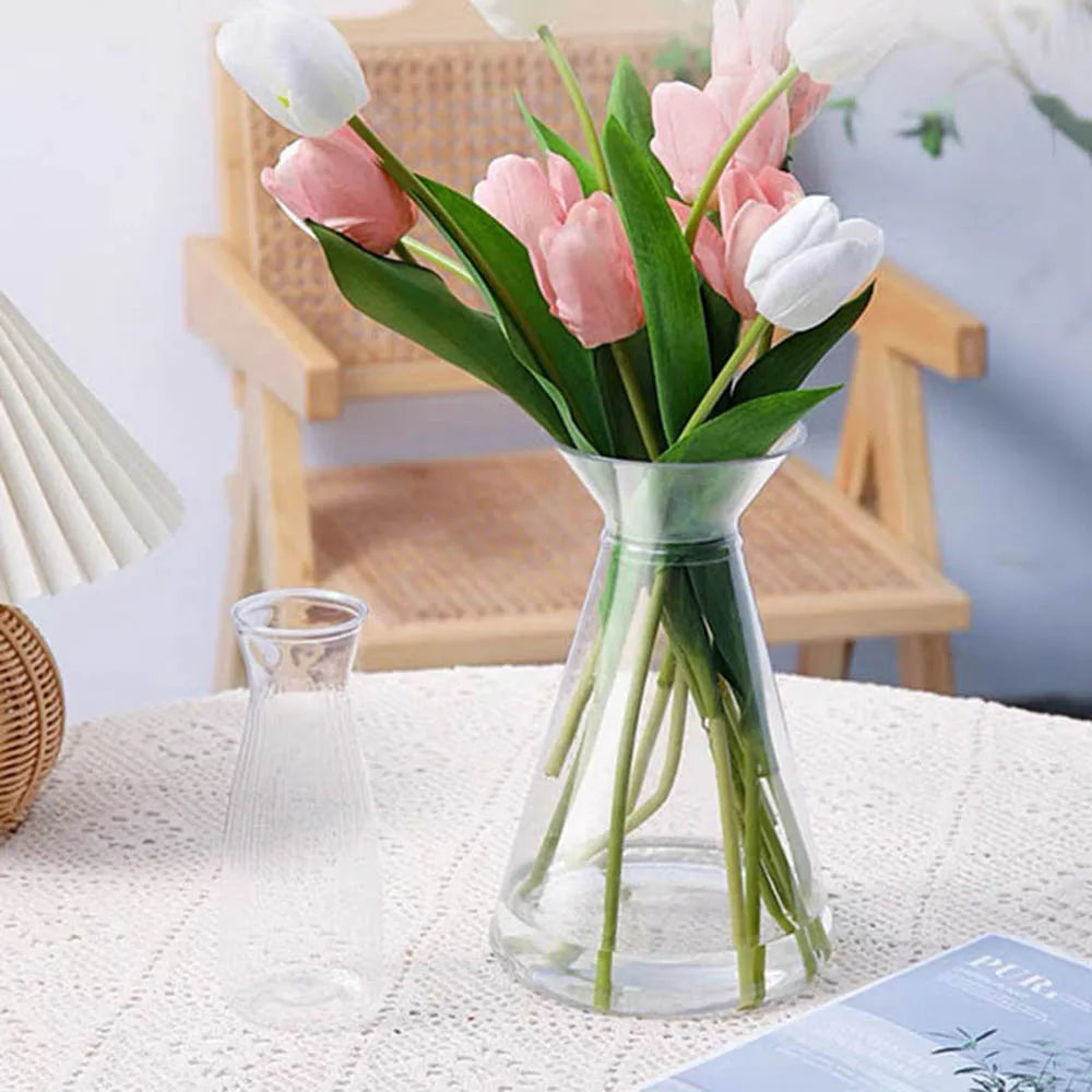 1 vase en cristal d'imitation, vase en plastique transparent créatif anti-chute, pot de fleurs transparent durable, vases de décoration modernes pour la maison
