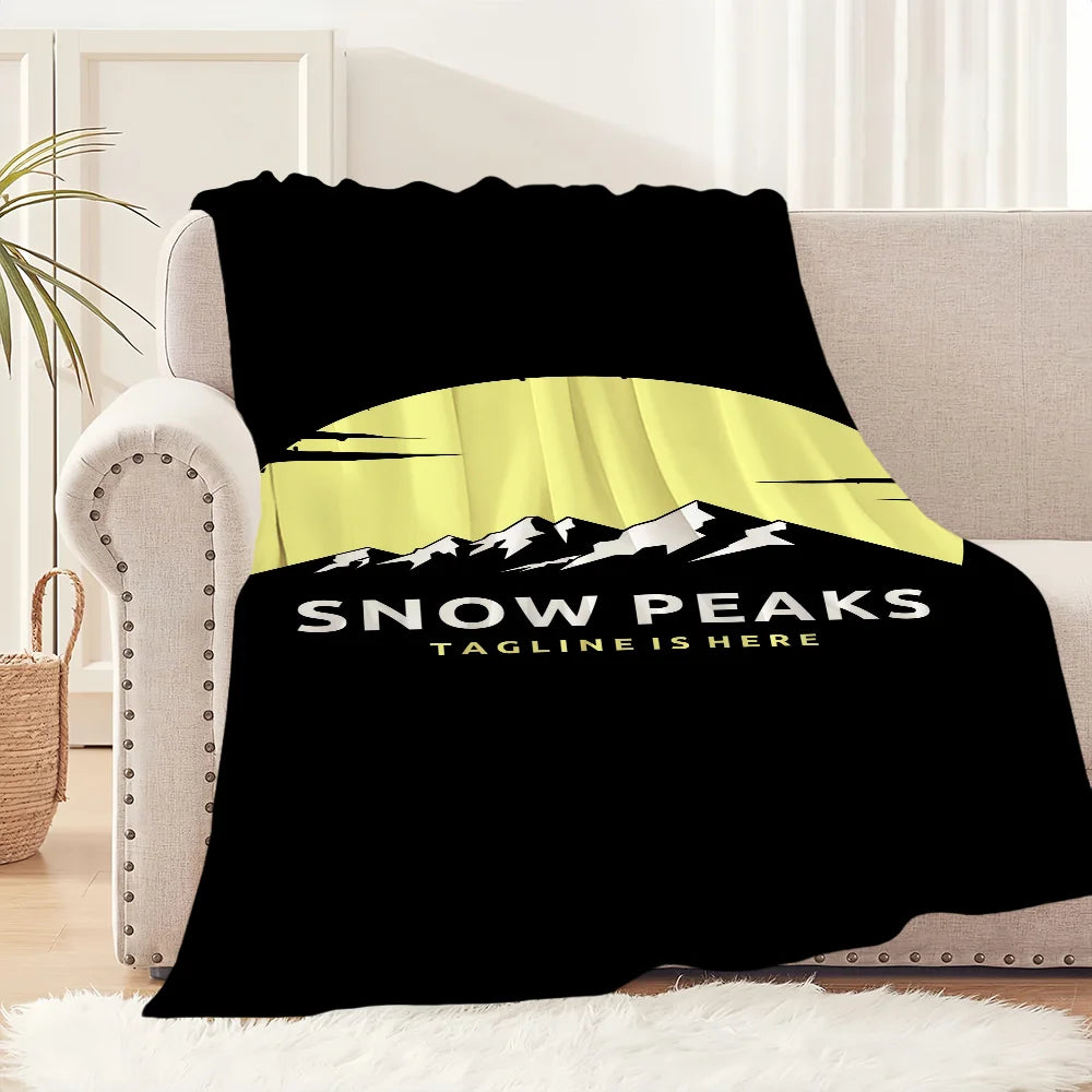 Mode Plein Air S-Snow Peak Logo Couverture Douce Peluche Canapé Sieste Tapis pour Salon Chambre Chaude Anniversaire Cadeaux Maison Voyage Enfant