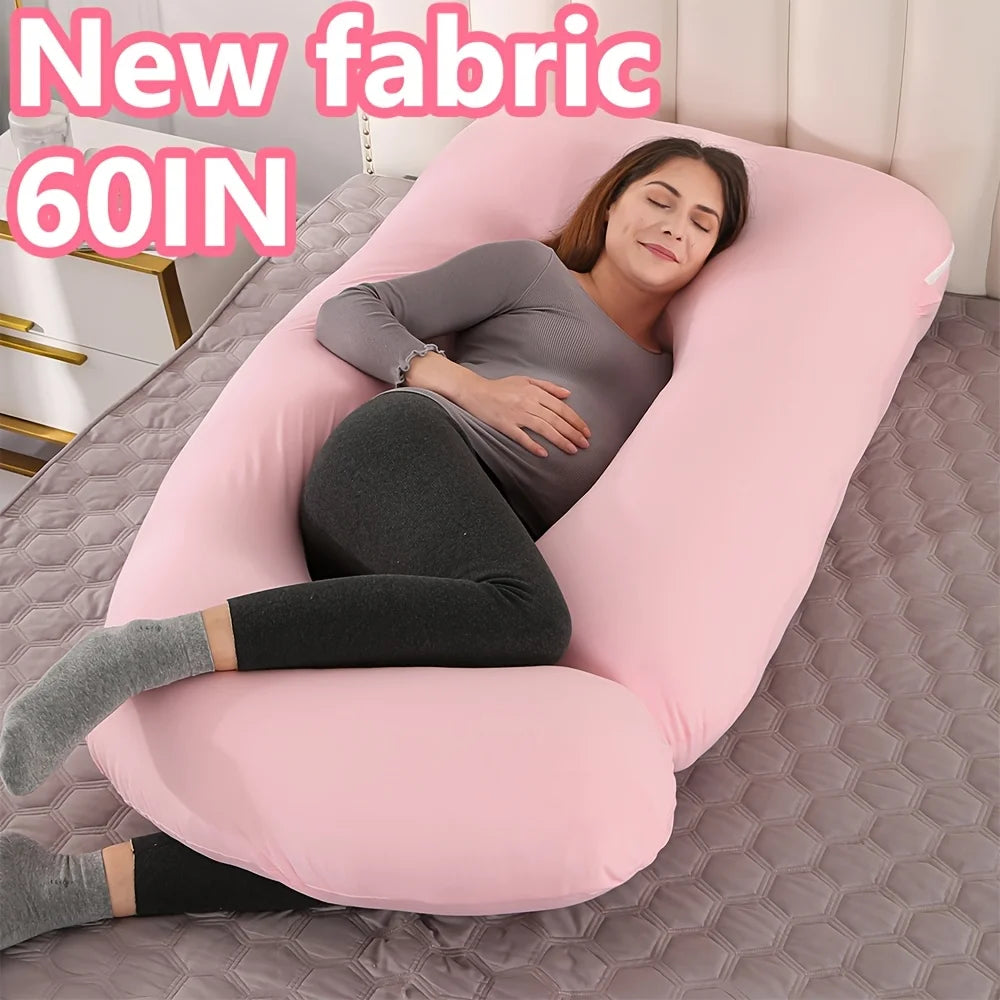 60-inch Full Body Pillow, Maternity Pillow, Maternity Full Body PillowwithPillowcase,Full Body Pillow with Back, Leg.(135X75X60）