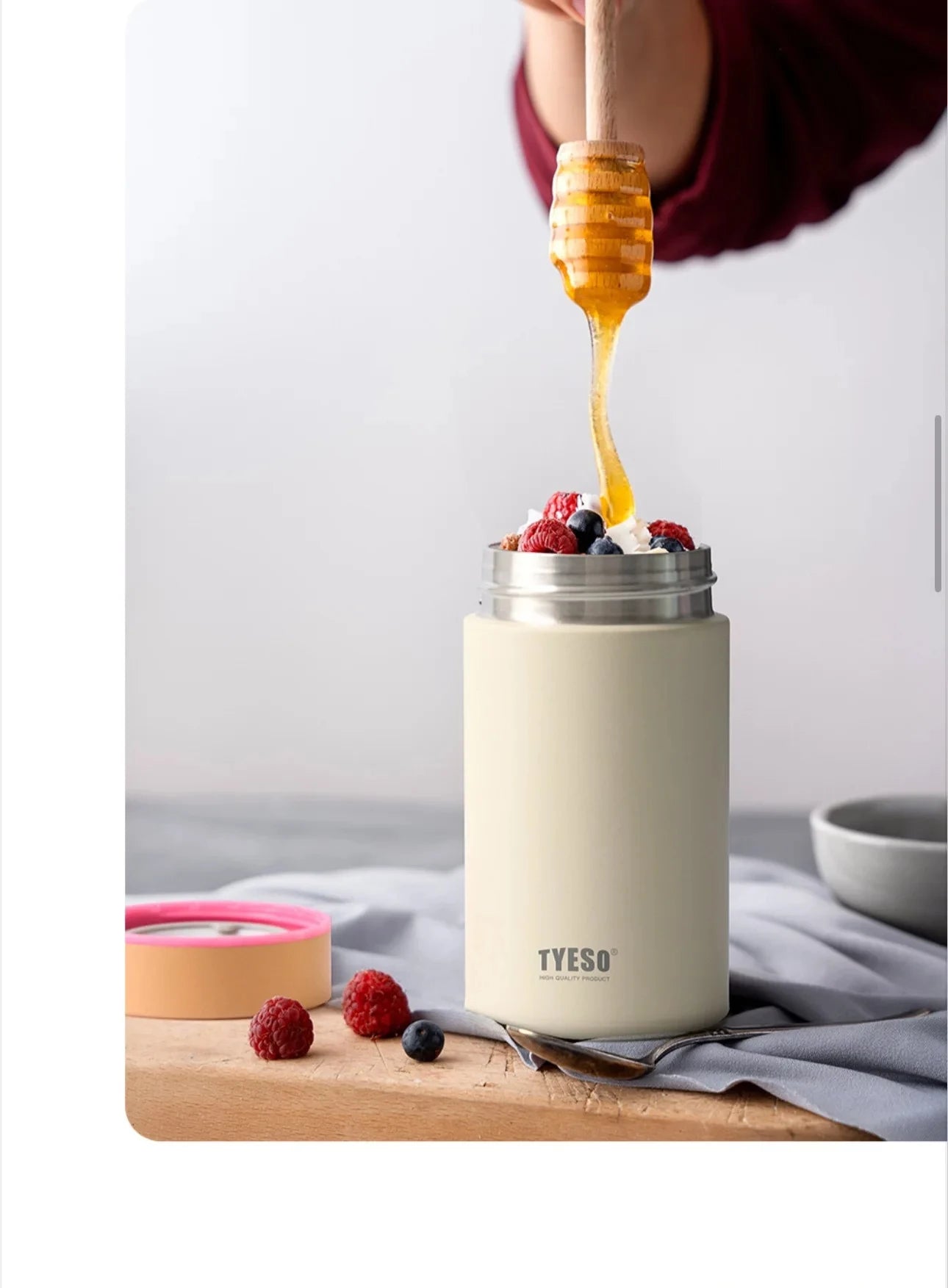 Tyeso 200ml Thermoses Stainless Steel Thermal Insulated Food Jar Lunch Box Office Meals Vacuum Flasks Portable Breakfast Cup