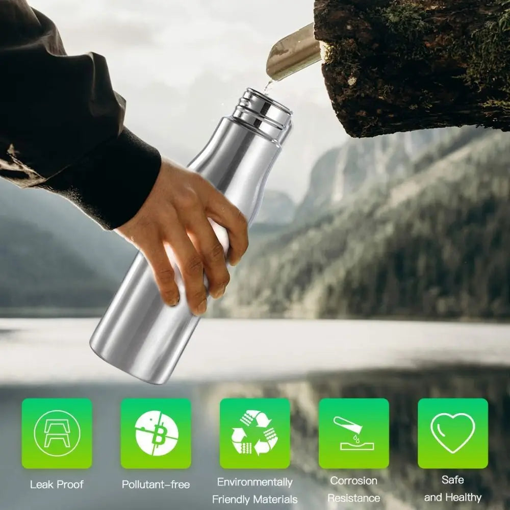 500ml/1000ml Stainless Steel Water Bottle with Handle Portable Hot Cold Water Bottle for Cycling Sports Travel
