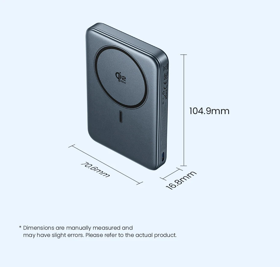Vention 10000mAh 45W Powerbank für Qi2.2 25W MagSafe Magnetische Kabellose Batterie Tragbares Ladegerät für iPhone 17 16 Samsung S25 24