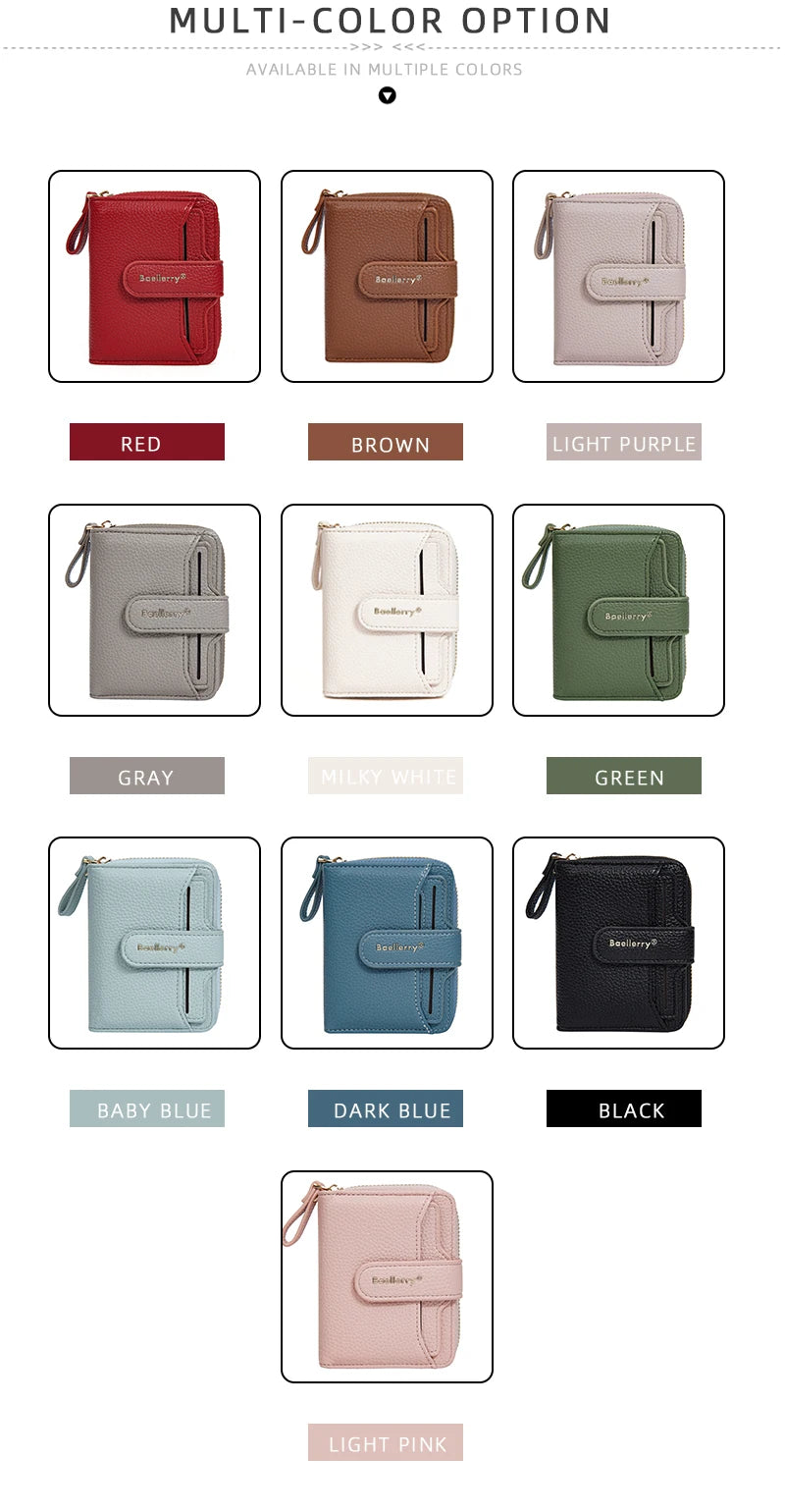 Women Stylish Zip Around Card Wallet, Multi-Functional RFID Blocking Purse with 6 Card Slots and Coin Pocket, Minimalist Gift