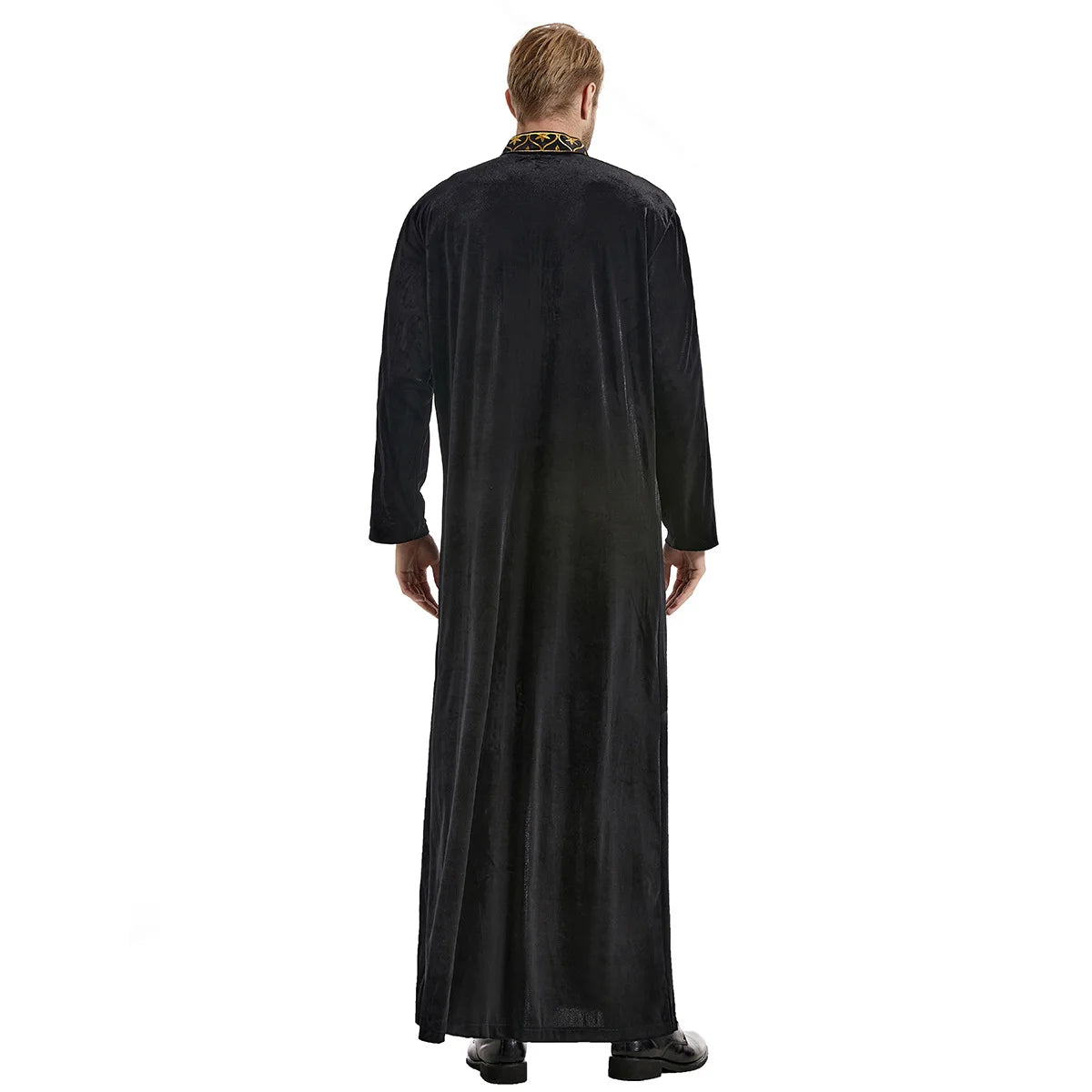 Muslimische Männer Jubba Thobe Islamische Kleidung Samt Kaftan Thoub Arabische Saudi-Robe Kleid Jubah Caftan Thawb Ramadan Gewand Naher Osten