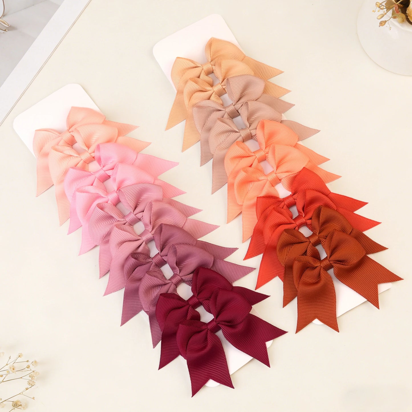 10/20Pcs/Set Cute Solid Ribbon Bows Hair Clips for Baby Girls Kids Fashionable Hairpin Headwear Children's Hair Accessories