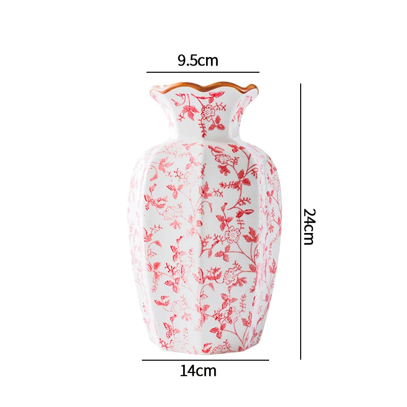 Vase à fleurs en céramique, Centre de table décoratif, Vase esthétique, Vases pour plantes hydroponiques, Ornement de bureau, Décoration d'intérieur