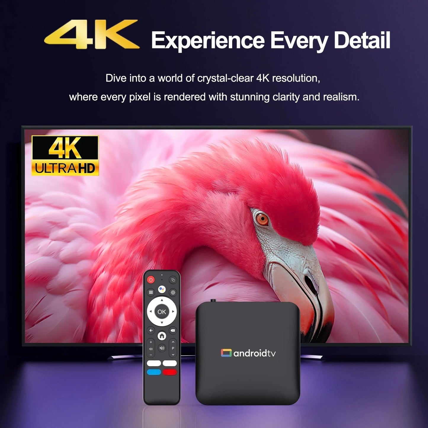 Boîtier TV Androidtv 14.0 2026 H96 MAX Amlogic S905L3 avec décodeur vidéo 4K, Wi-Fi 2.4G/5G, BT4.0, Google Voice Assistant et IPTV