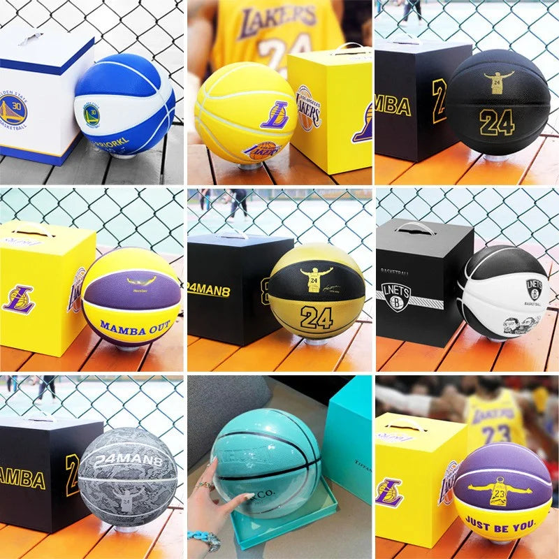 Ballon de basket silencieux taille 7# Dribble intérieur en mousse sans air rainurée Ballon de basket silencieux Dribble extérieur Entraînement Ballon Kobe Cadeau