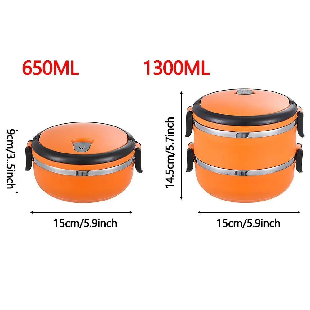 1Pc Portable Warmer Food Container Kids Adult Insulated Lunch Box Kitchen Storage Stainless Steel Hot Food Flask