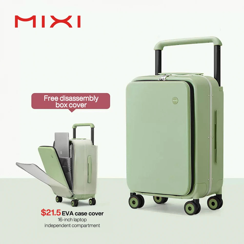 Mixi New Design Wide Handle Koffer Herren Handgepäck Damen Reise Trolley 20 Zoll Kabine PC Aluminiumrahmen M9275