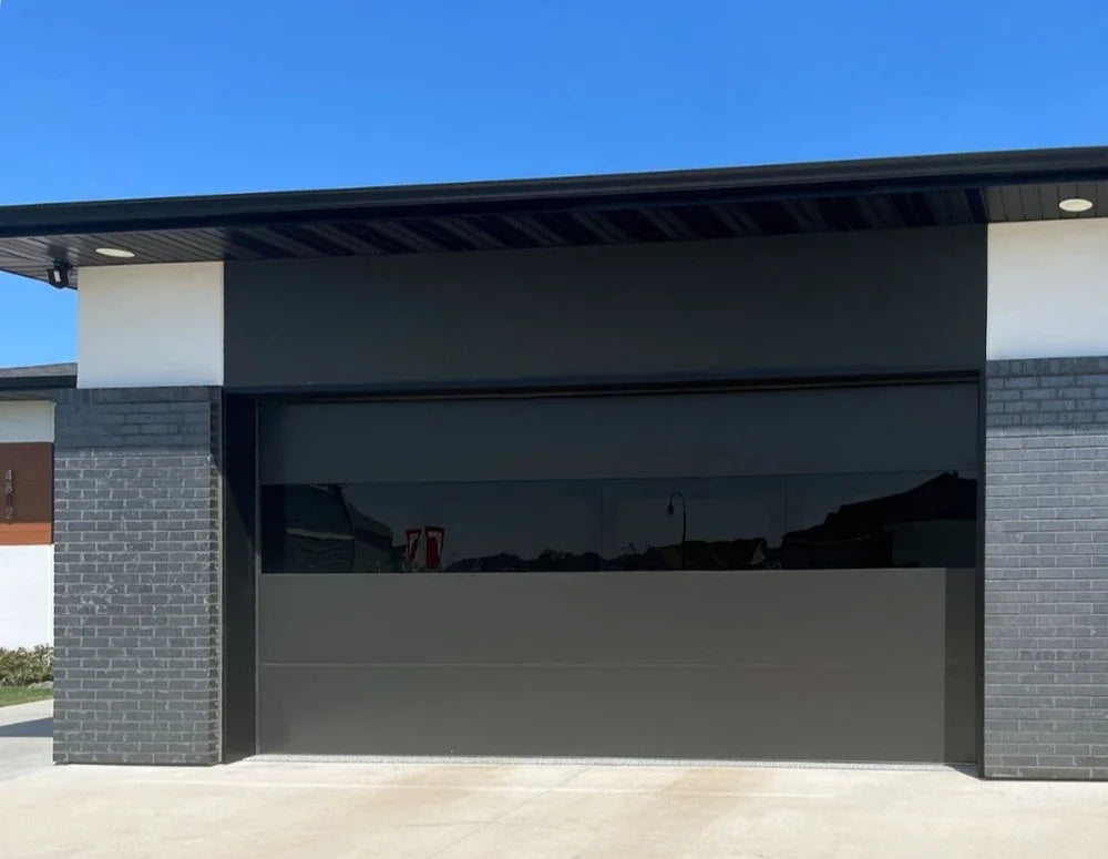 Custom Frosted Glass Remote Control Garage Door Electric Automatic Aluminum Sectional Garage Door with Anti-theft Performance