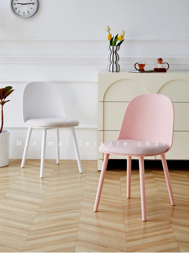 Set Of 4 Aesthetic Dining Chairs Plastic Comfortable Modern Living Room Dining Chairs Ergonomic Bedroom Chaises Home Furniture