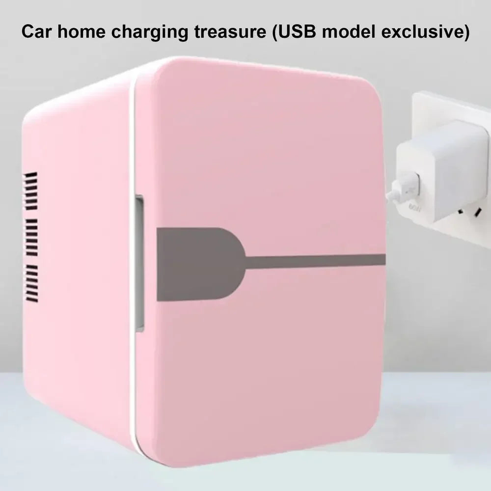 6L Auto Mini Kühlschrank Schönheitskosmetik Maske Make-up Hautpflege Kühlschrank Halbleiter USB Beheizter Kühl-Dormitory-Kühlschrank