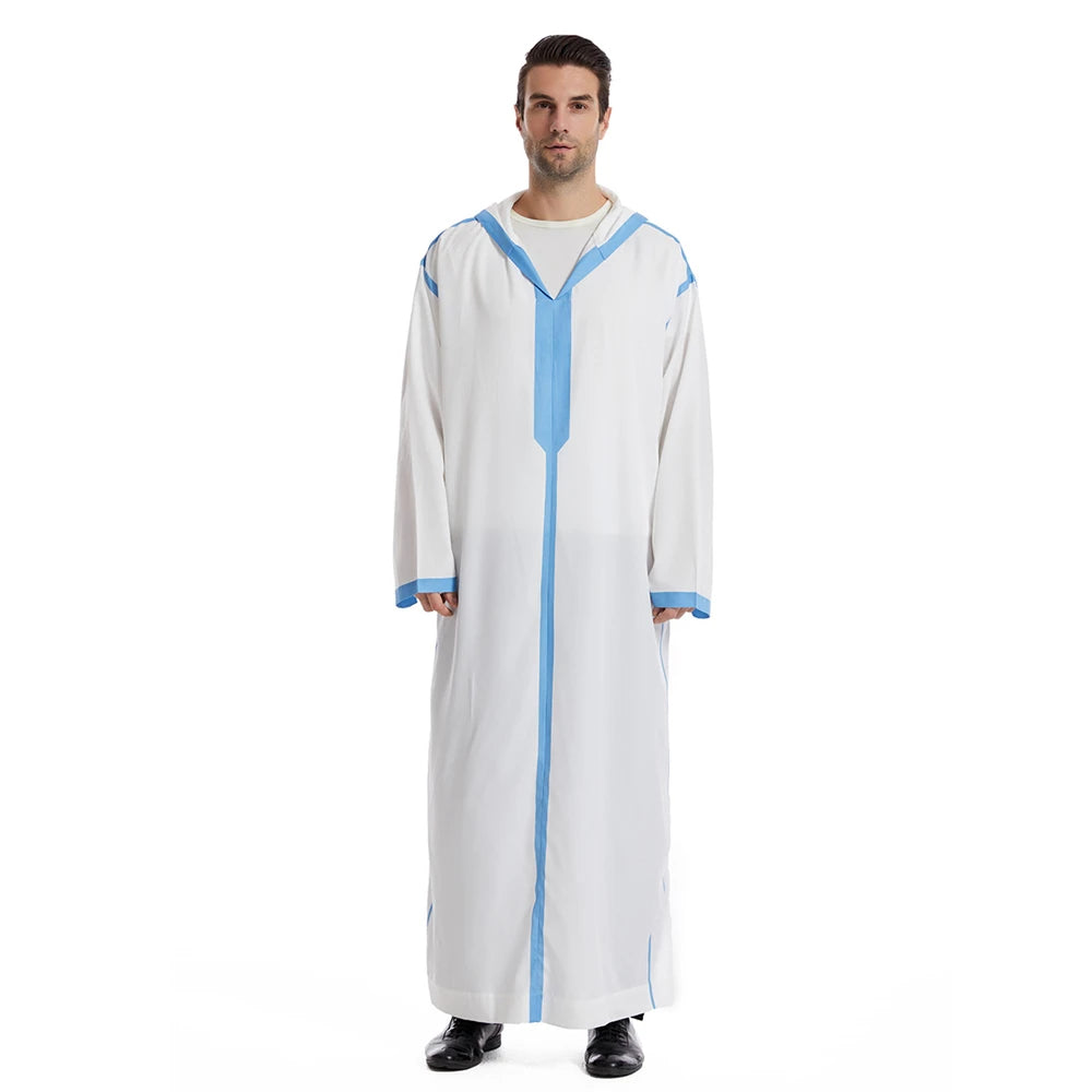 Islam Herren Kapuzen Maxikleid Jubba Thobe Saudi Arabisches Gewand Marokko Kaftan Dubai Türkei Abaya Muslimische Kleidung Ramadan Abayas Kleid