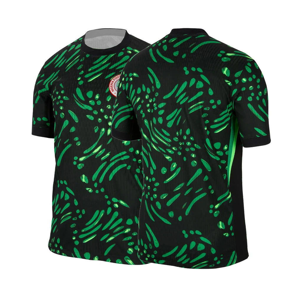 2025 Fußballtrikot Nigeria 2024 Auswärtstrikot Herren Damen Shirts Sport Freizeit 3D-gedruckt Atmungsaktiv Schnelltrocknend Übergroße Kleidung