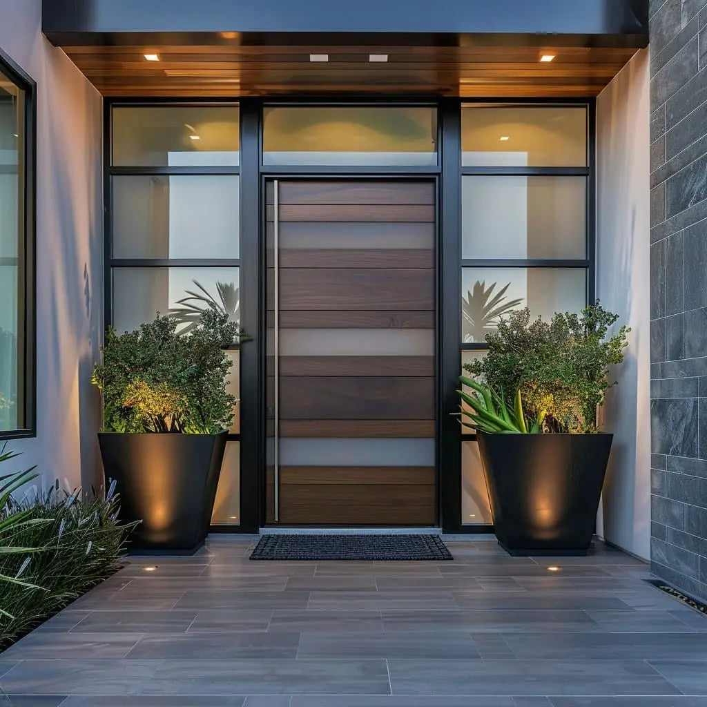 Simple Design Villa Entry Exterior Doors Hurricane Impact Revolving Doors Fire Proof Luxury Entrance Doors Residential Security