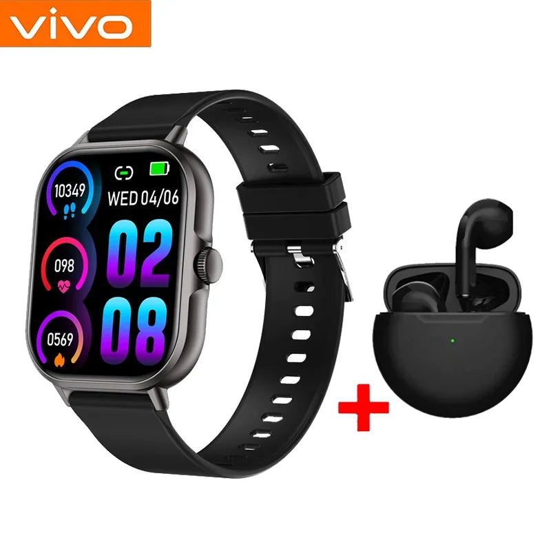 VIVO Smartwatch Android IOS Geschenk Bluetooth Anruf Smartwatch 2025 Touch-Zifferblatt Musik Fitness Tracker Sportuhren + Kopfhörer NEU