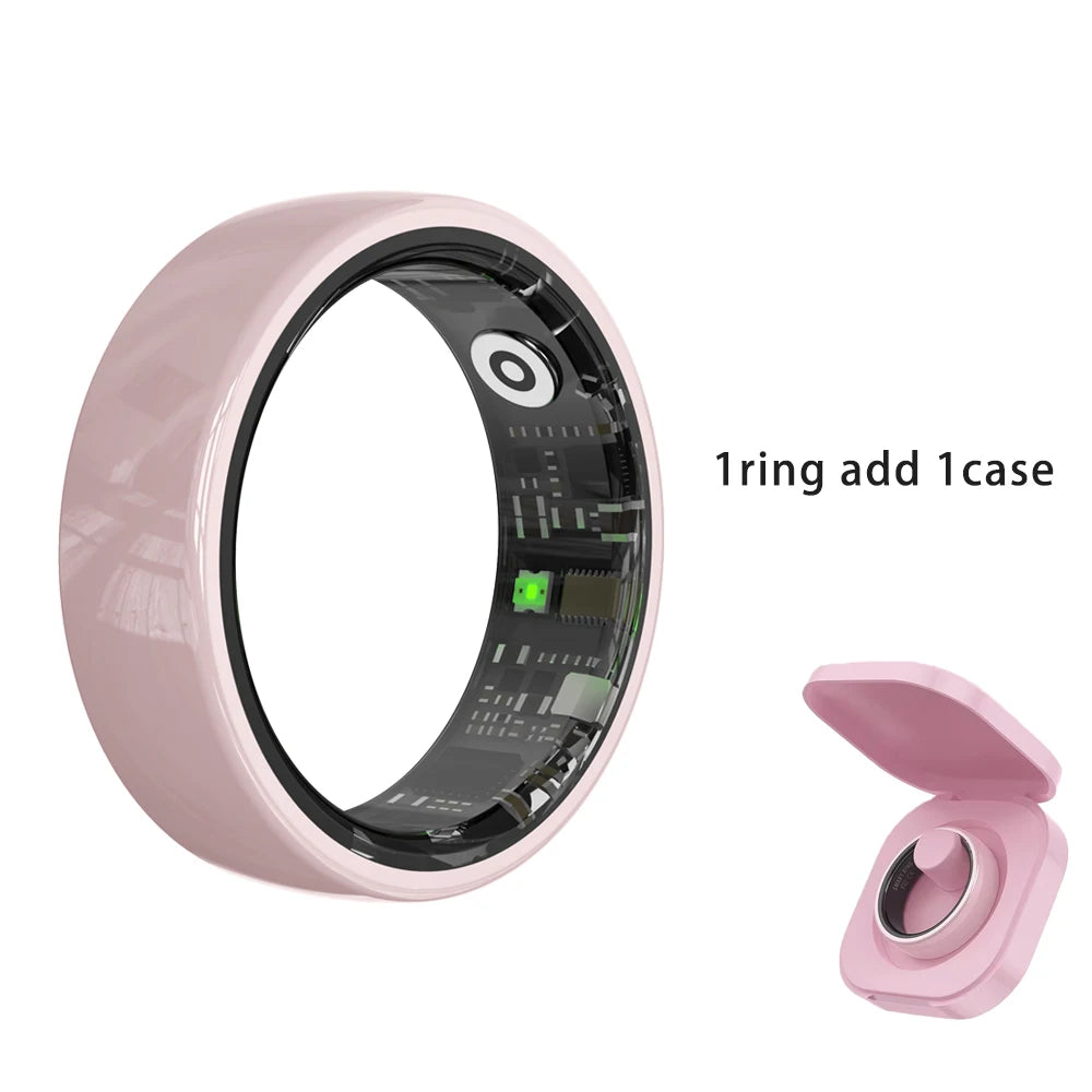 Bague Intelligente R12 Étanche 5ATM avec Étui de Chargement Hommes Femmes Moniteur de Fréquence Cardiaque et de Sommeil Smart Ring Sport Pour Téléphone Xiaomi Samsung