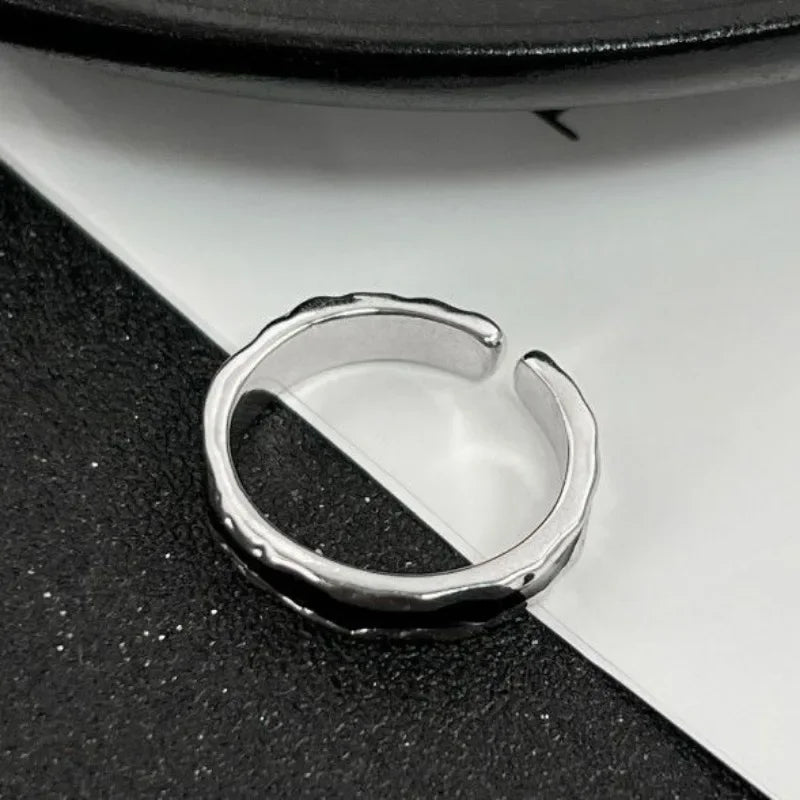 Bague ouverte Goth Punk Fashion Oil Drip pour femmes et hommes, anneau de doigt réglable irrégulier, bijoux de mariage tendance