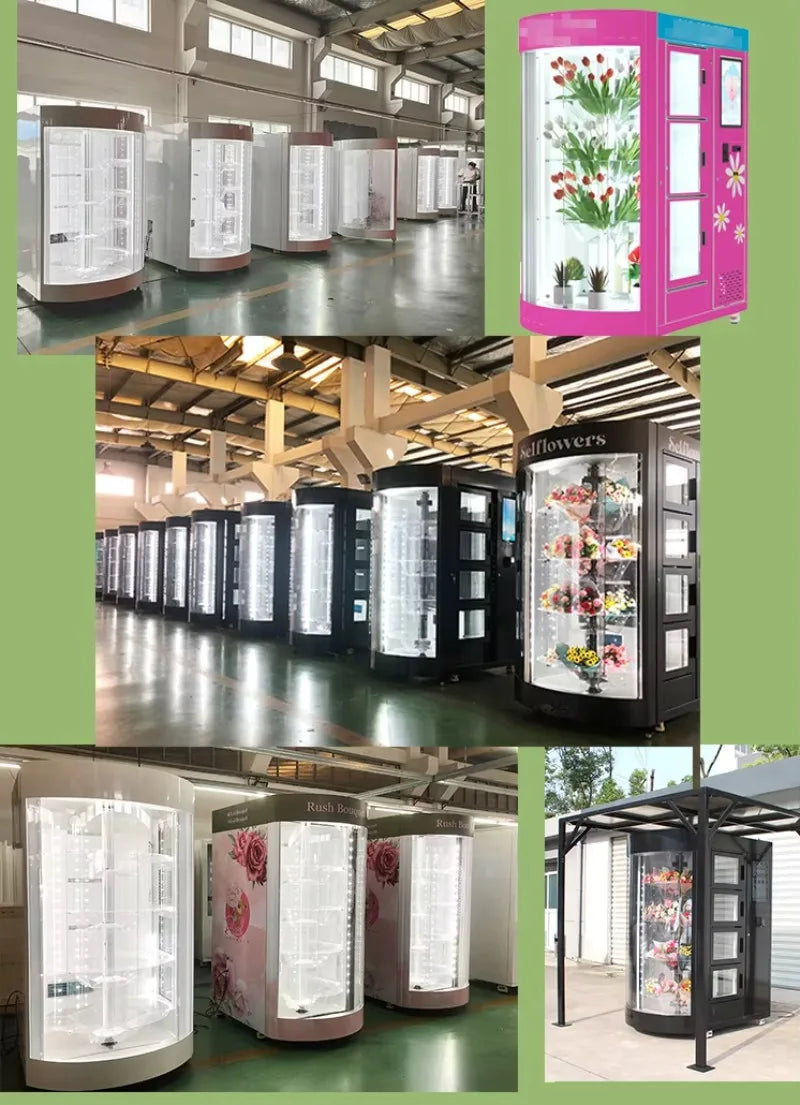 Customized Low-Energy Flower Vending Machine: Refrigerated, Wifi-Connected & Transparent Quality