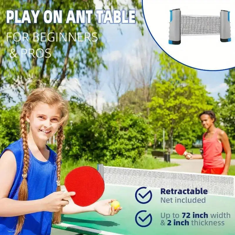 Universal ausziehbares Tischtennisnetz Tragbarer Tischtennistrainer Tischtennisnetz Trainingsnetz Rack Überall