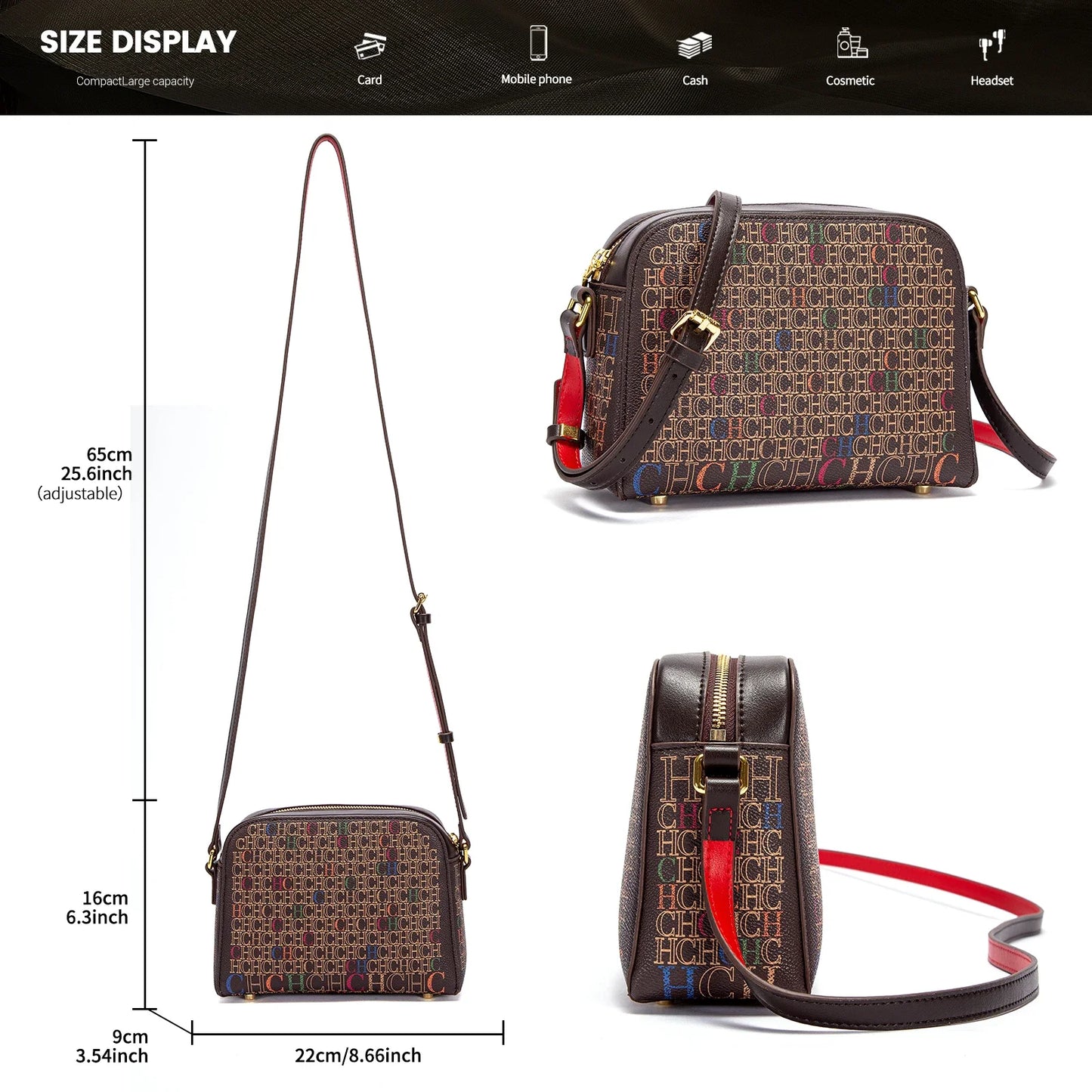 Klassische Luxus-Damenhandtasche Quadratische PVC-bedruckte Umhängetasche Modische Damen-Designer-Damentasche