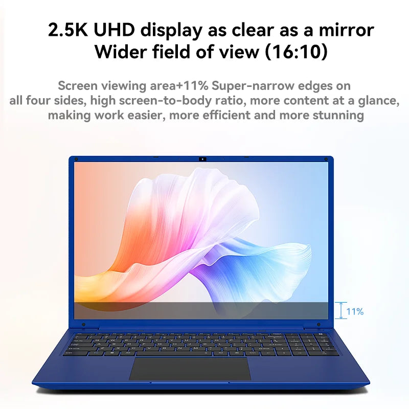 Ordinateur portable 16 pouces avec Intel Core i5 1240P Écran IPS 2.5K Windows 11 Ordinateur portable Adreamer Portable 16 Go de RAM 1 To de SSD
