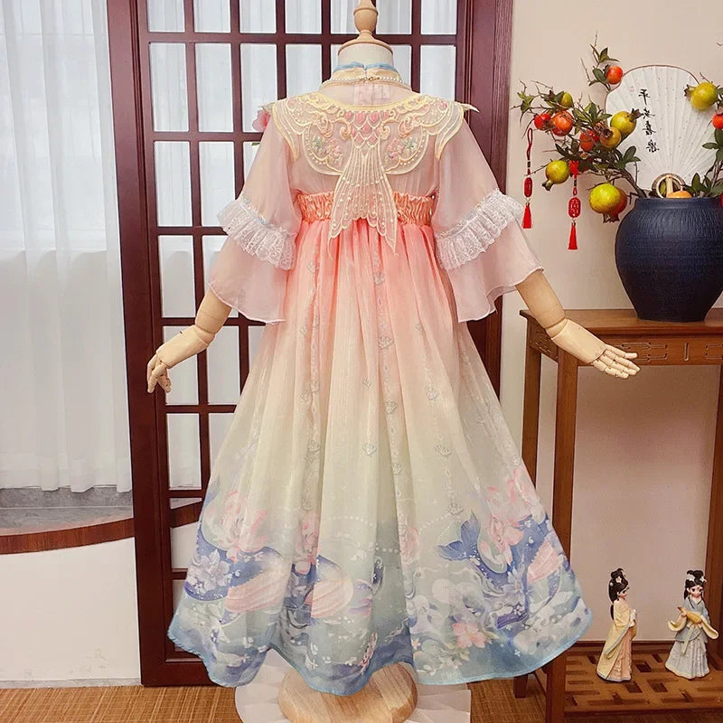 Robe chinoise Hanfu moderne pour fille, tenue d'Halloween de fée, Vêtements pour enfants, Vestidos, Costume traditionnel de Cosplay, Robes pour filles