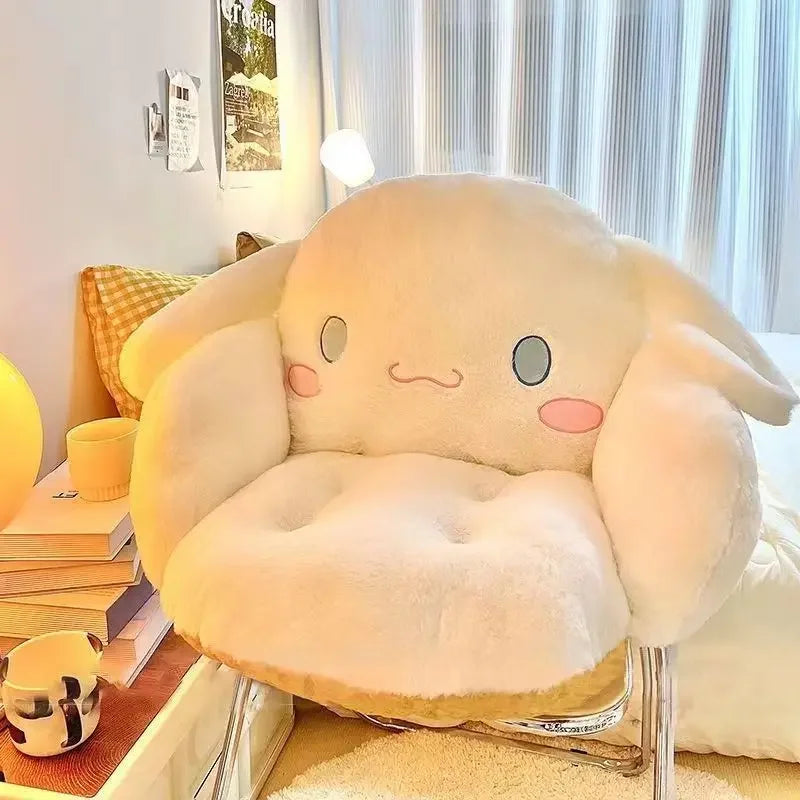 Kawaii Cinnamoroll Big Size Süßes Plüsch Halb Umgeben Schwarzes Kuromi Kissen Rückenlehne Schlafsaal Büro Rutschfestes Stuhlkissen
