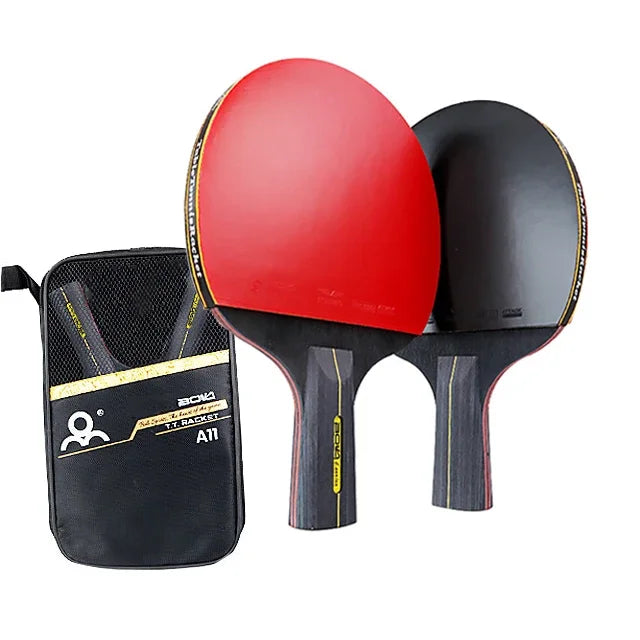 5/6 Sterne Tischtennisschläger 2 Stück Professionelles Tischtennis-Schlägerset Noppen-innen Belag Hochwertiges Holzschläger mit Tasche