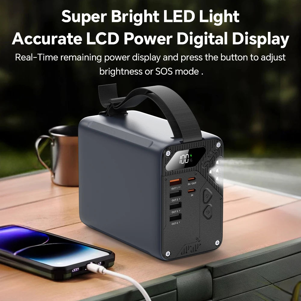 Konfulon Power Bank 80000mAh Schnelllade-Akku mit Taschenlampe Outdoor Handy-Ladegerät für iPhone Xiaomi Huawei Samsung