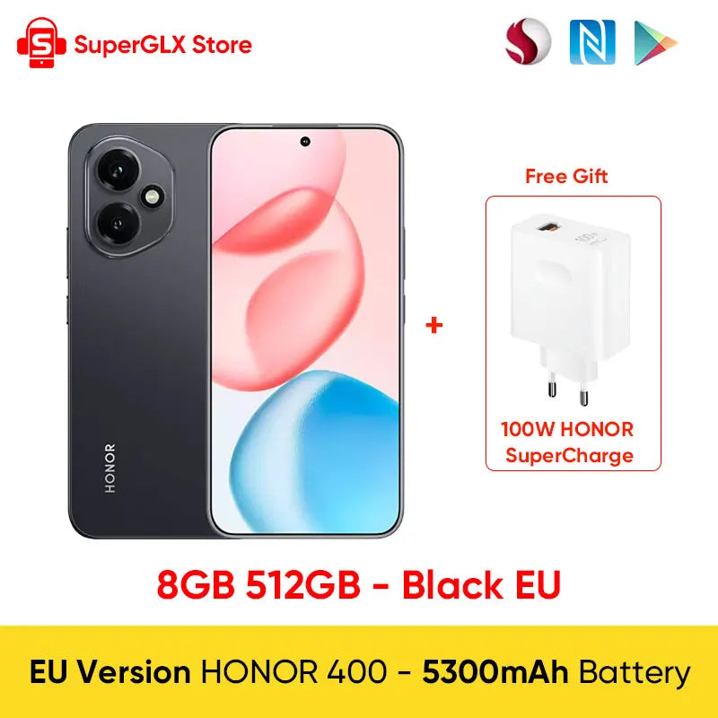 Original Neue Globale Version HONOR 400 5G Smartphone Snapdragon 7 Gen 3 6,55" 120Hz AMOLED Display 200MP 6000mAh 80W SuperCharge
