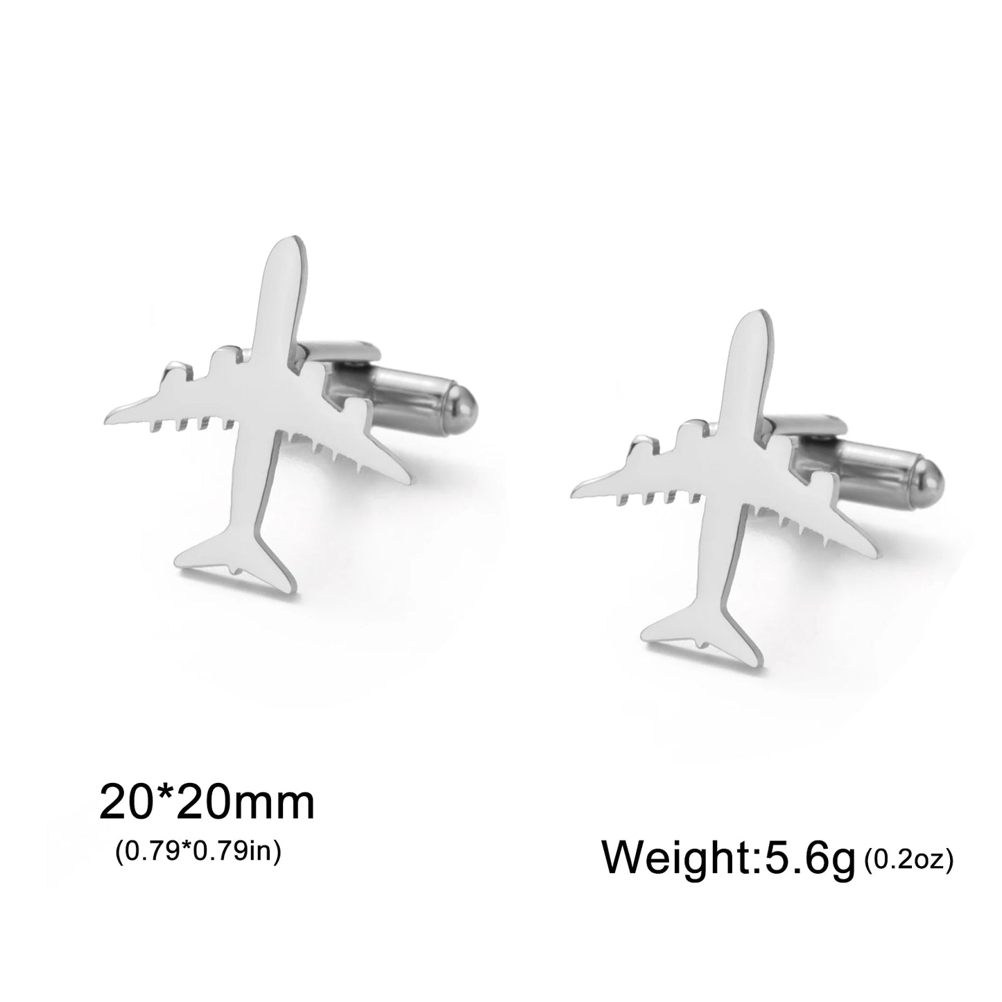 Boutons de Manchette Avion Cazador pour Homme Accessoires Cadeau Pilote Boutons de Manchette de Chemise en Acier Inoxydable Vente en Gros Mariage Anniversaire Tendance