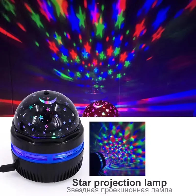 Lampes de Nuit LED Ciel Étoilé Projecteur USB Lampe Boule Magique Lune Étoile Lumières de Noël Décorations d'Ambière pour Chambre à Coucher