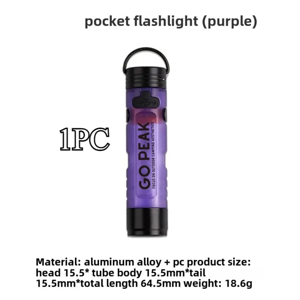 GO PEAK Starke, leichte Mini-Taschenlampe, lange Akkulaufzeit, Kappen-Schlüssel-Clip-Licht, wiederaufladbare magnetische Haken-LED-Nacht-Taschenlampe