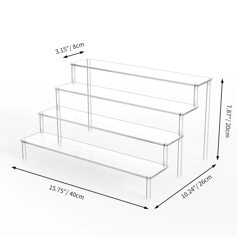 1 Stück mehrschichtiger Acryl-Präsentationsständer Tortenständer hochtransparentes trapezförmiges Ablageregal perfekt für Dessert-Cupcakes