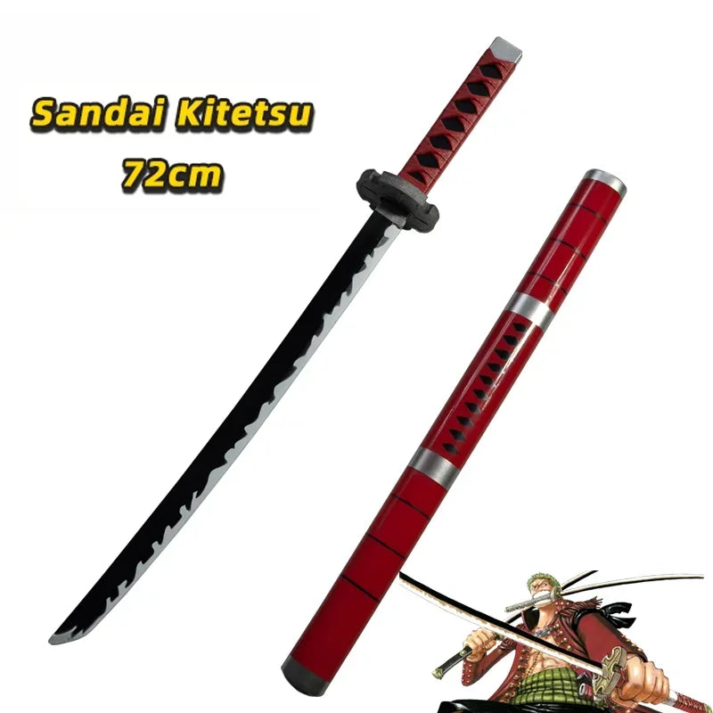 72cm Zoro Katana Samuraischwert Japan Anime Cosplay Katanas Yubashiri Kitetsu Shusui Wado Ichimonji PU Spielzeugschwerter