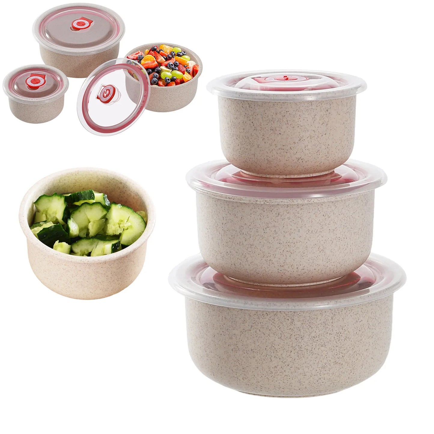 3 boîtes de conservation alimentaire Bento avec couvercle, boîtes de conservation micro-ondes pour cuisine, préparation de repas à emporter